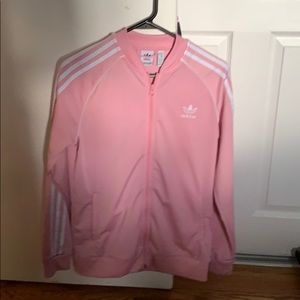 pink adidas superstar track jacket